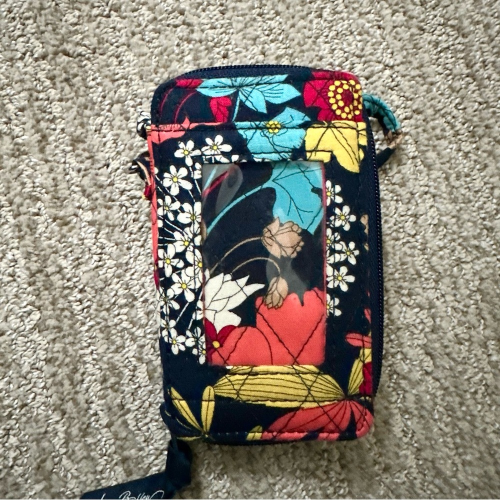 Vera Bradley Happy Snails Floral Patterned Phone Wristlet